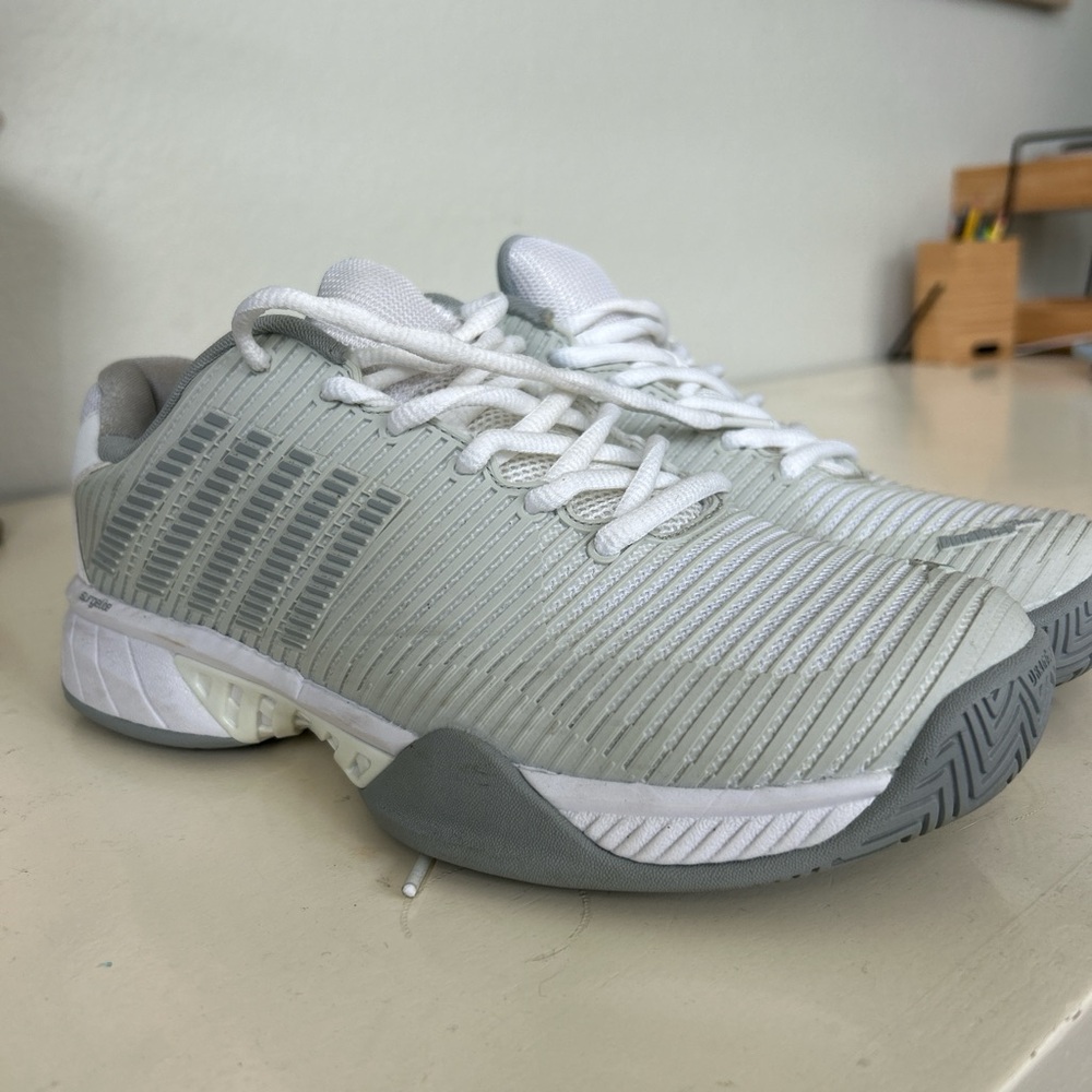 K-Swiss White and Gray Court Shoes